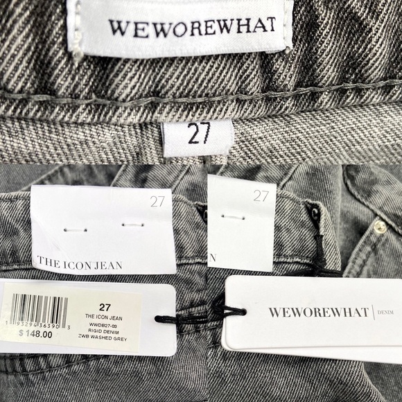 WEWOREWHAT The Icon Jean Washed Grey Straight Jeans Size 27 New - Picture 7 of 7